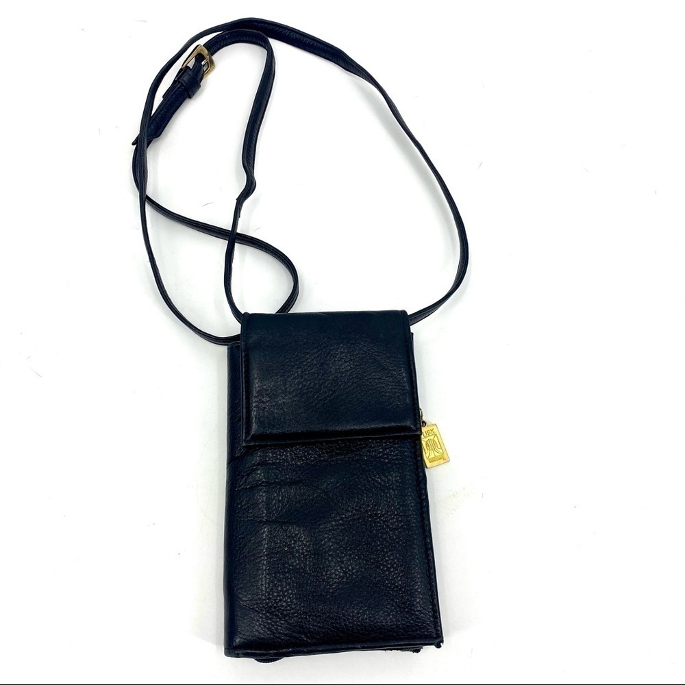 TUSK genuine pebbled leather wallet crossbody bag